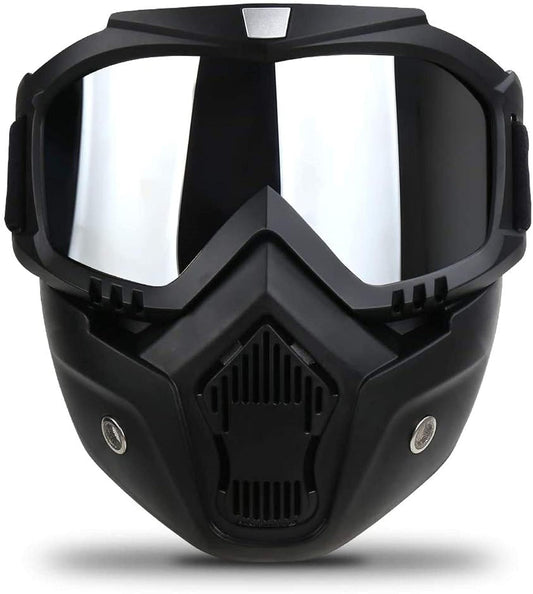 Goggle With Mask Riding Mask For Bikers ( BLACK MERCURY )