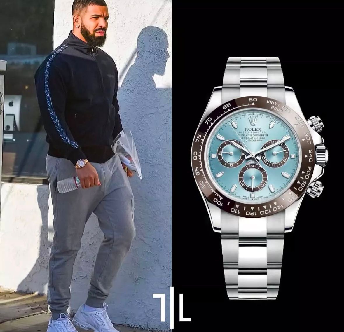 RLX [DAYTONA] SKY BLUE BROWN SILVER STEEL WATCH