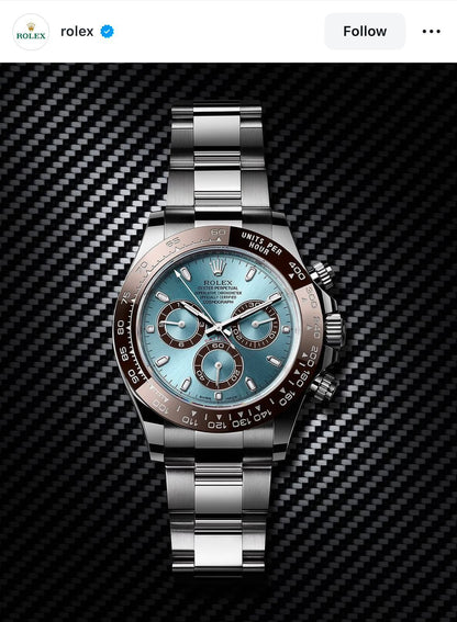 RLX [DAYTONA] SKY BLUE BROWN SILVER STEEL WATCH