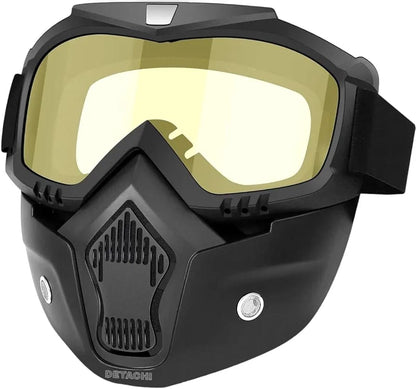 Goggle With Mask Riding Mask For Bikers ( YELLOW )