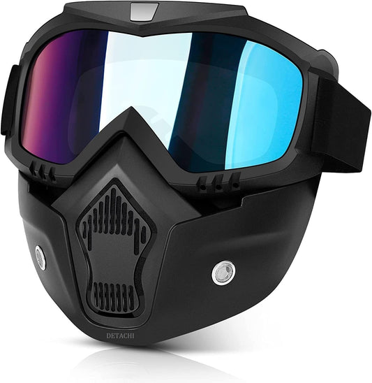 Goggle With Mask Riding Mask For Bikers ( MULTI )